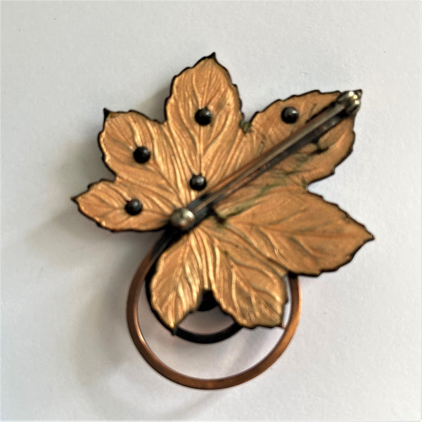 Matisse Vintage 1950's Copper Leaf Brooch & Earrings-Matisse-Renoir USA-Vintage Online