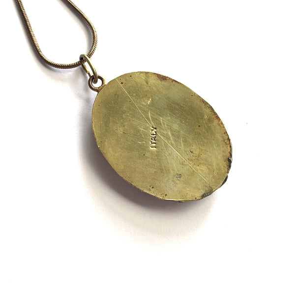 Micro Mosaic Vintage Pendant Necklace-Vintageonline-Vintage Online