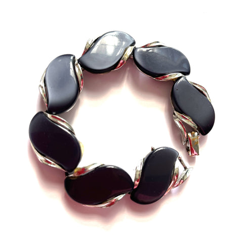 Mid Century Grey Lucite Vintage Bracelet-Vintageonline-Vintage Online