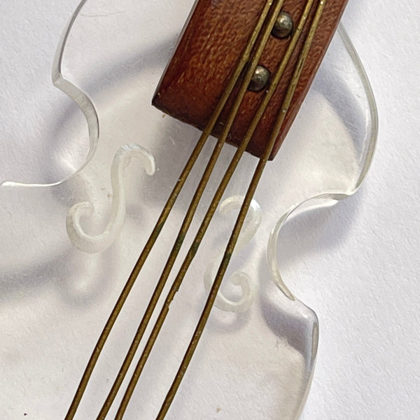 Mid Century Lucite Vintage Violin/Cello Brooch-Vintageonline-Vintage Online