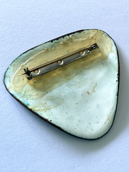 Mid Century Modernist Abstract Design Metallic Brooch-Vintageonline-Vintage Online