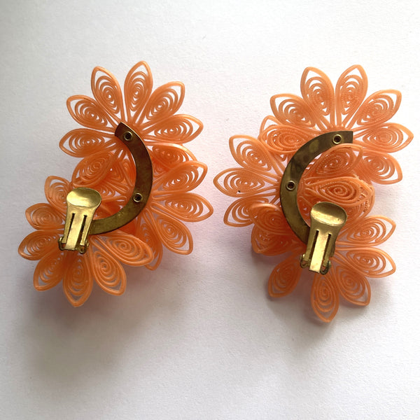 Mid Century Retro Featherlite Climber Earrings-Vintageonline-Vintage Online
