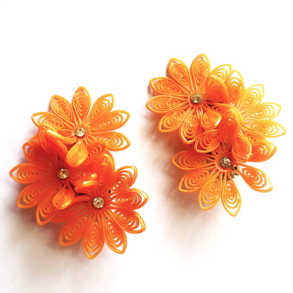 Mid Century Retro Featherlite Climber Earrings-Vintageonline-Vintage Online