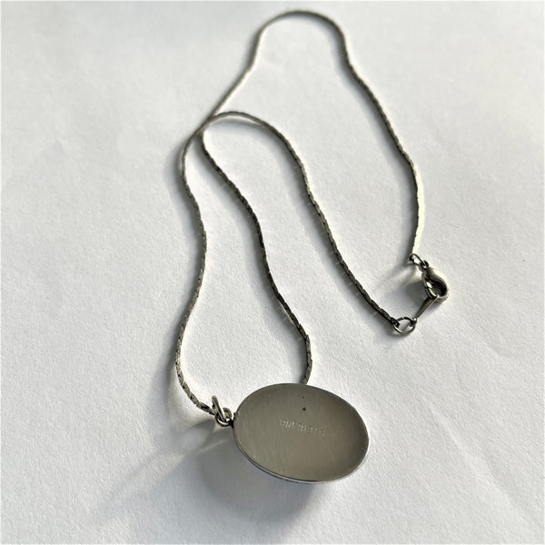 Mid Century Silver Butterfly Wing Pendant and Chain-Vintageonline-Vintage Online