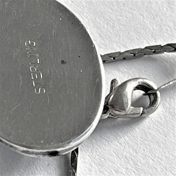 Mid Century Silver Butterfly Wing Pendant and Chain-Vintageonline-Vintage Online