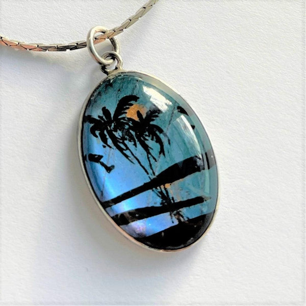 Mid Century Silver Butterfly Wing Pendant and Chain-Vintageonline-Vintage Online