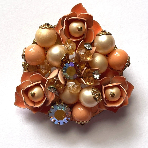 Mid Century Vintage Brooch and Matching Earrings-Vintageonline-Vintage Online