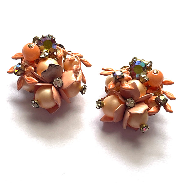 Mid Century Vintage Brooch and Matching Earrings-Vintageonline-Vintage Online