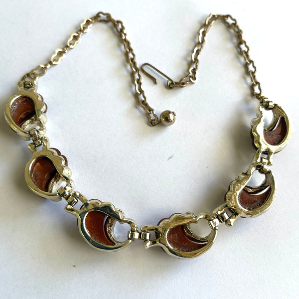 Mid Century Vintage Lucite Necklace, Brooch, Bracelet and Earrings Set-Vintageonline-Vintage Online