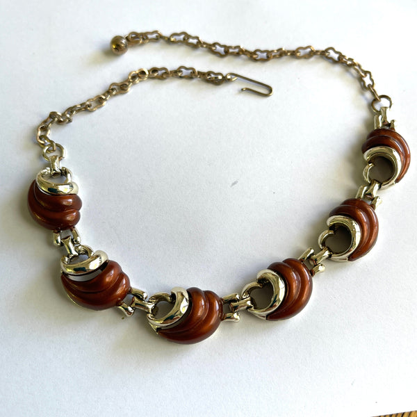 Mid Century Vintage Lucite Necklace, Brooch, Bracelet and Earrings Set-Vintageonline-Vintage Online