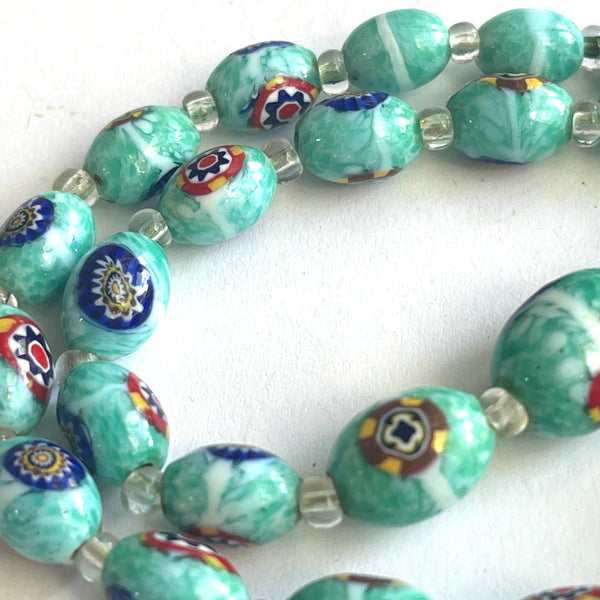 Millefiori Glass Bead Vintage Necklace-Vintageonline-Vintage Online