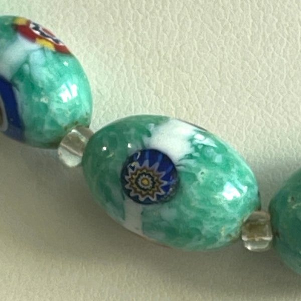 Millefiori Glass Bead Vintage Necklace-Vintageonline-Vintage Online