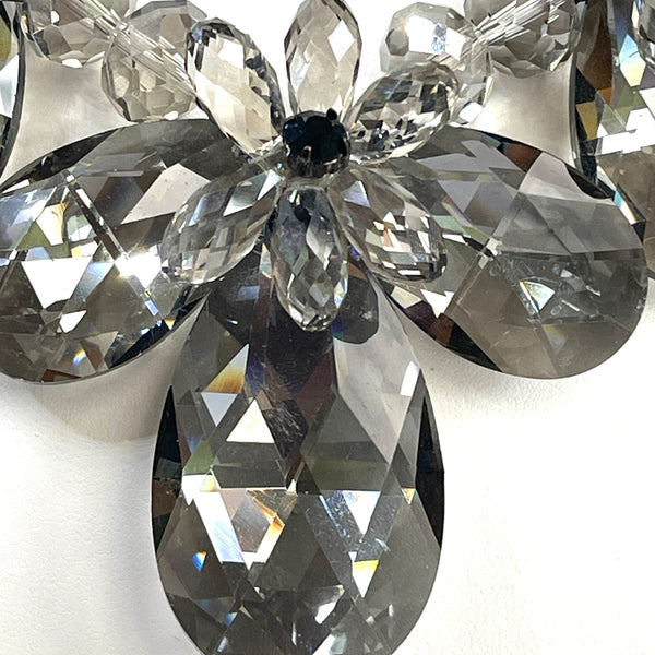 Modernist Crystal Flower Power Necklace-Vintageonline-Vintage Online