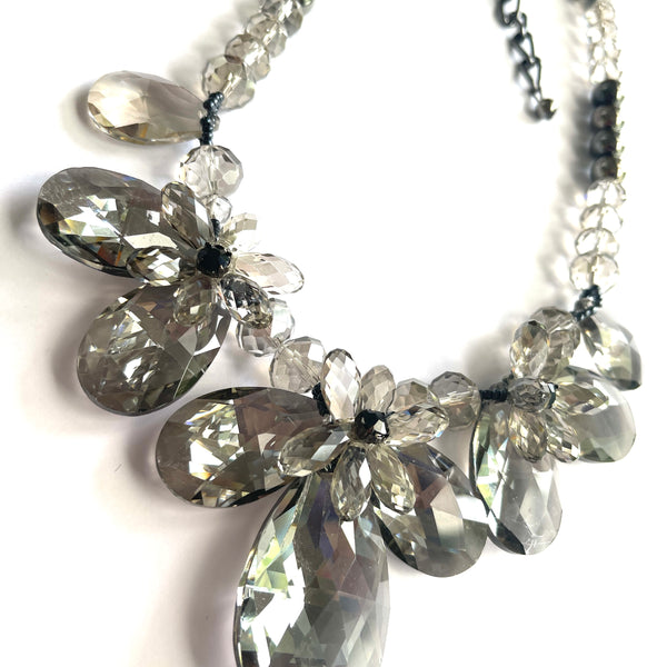 Modernist Crystal Flower Power Necklace-Vintageonline-Vintage Online