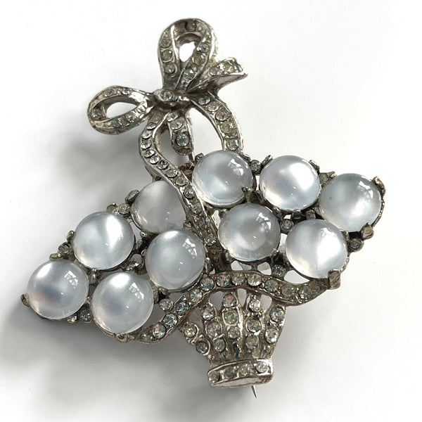 Moonglow Flower Basket Vintage 40's Brooch-Vintageonline-Vintage Online