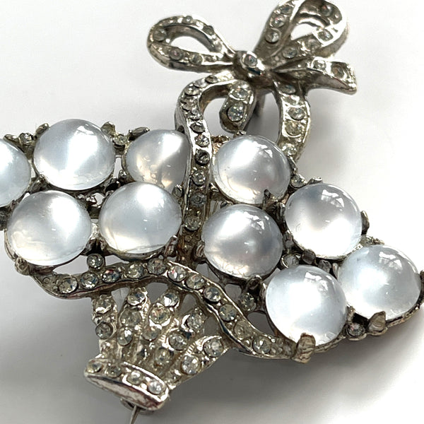 Moonglow Flower Basket Vintage 40's Brooch-Vintageonline-Vintage Online