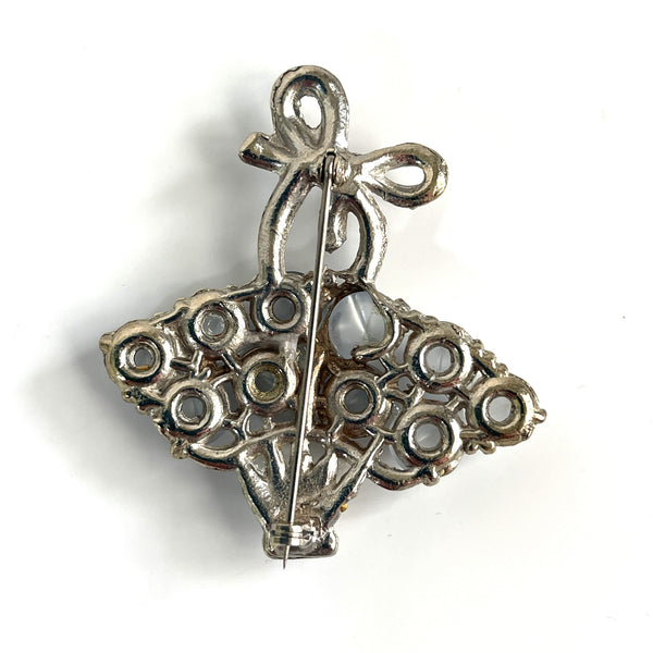 Moonglow Flower Basket Vintage 40's Brooch-Vintageonline-Vintage Online