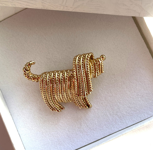 Napier USA 60's Design Shaggy Dog Brooch-Napier-Vintage Online