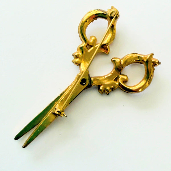 Novelty Scissors Shaped Vintage Brooch-Vintageonline-Vintage Online