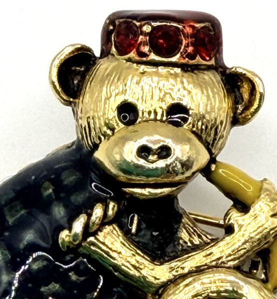 Organ Grinder Monkey Vintage Brooch by Danecraft USA-Danecraft USA-Vintage Online