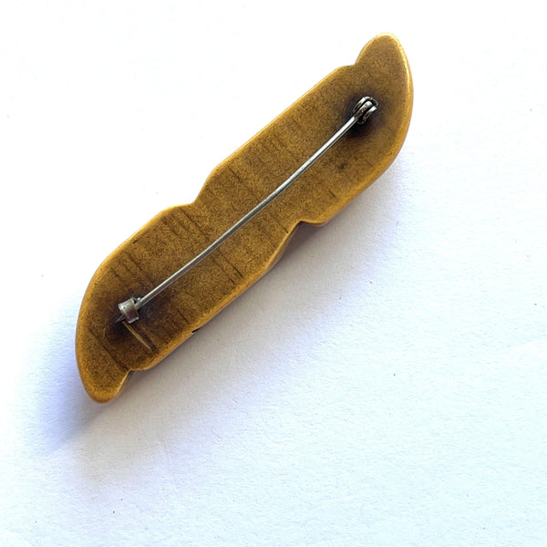 Original 1940's Carved Bakelite Bar Brooch-Vintageonline-Vintage Online