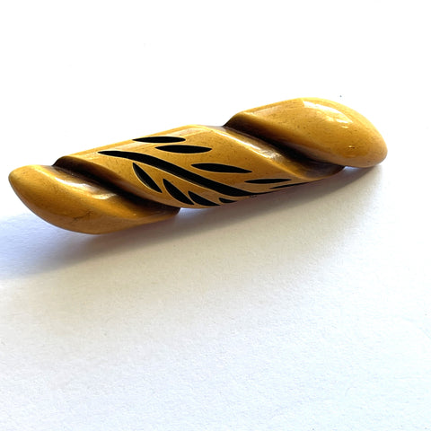 Original 1940's Carved Bakelite Bar Brooch-Vintageonline-Vintage Online