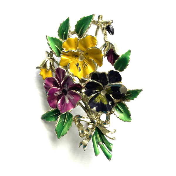 Pansy Vintage Birthday Brooch for May by Exquisite 1960-Exquisite Jewellery Co, UK-Vintage Online