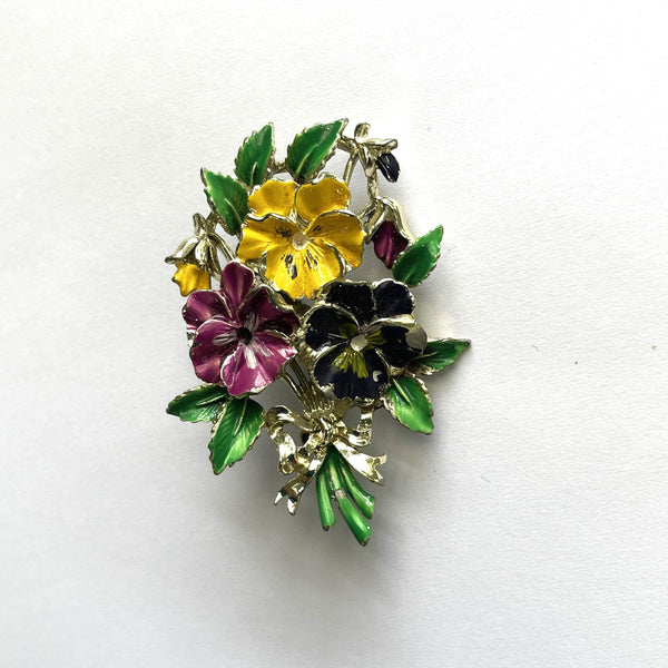 Pansy Vintage Birthday Brooch for May by Exquisite 1960-Exquisite Jewellery Co, UK-Vintage Online