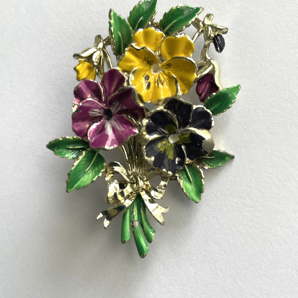 Pansy Vintage Birthday Brooch for May by Exquisite 1960-Exquisite Jewellery Co, UK-Vintage Online