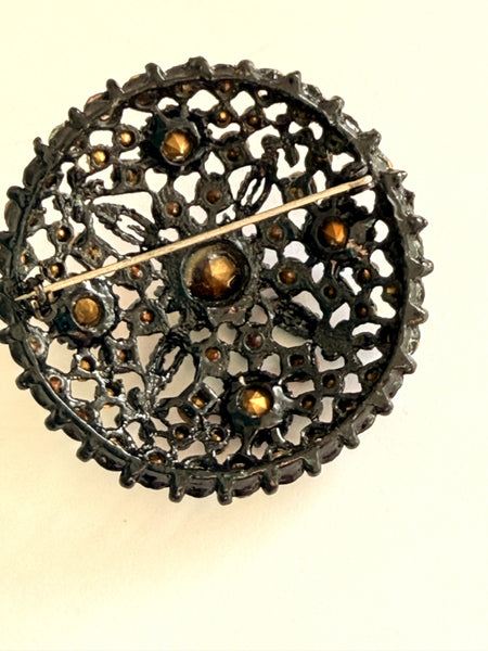 Pastel Coloured Rhinestone Vintage Brooch-Vintageonline-Vintage Online