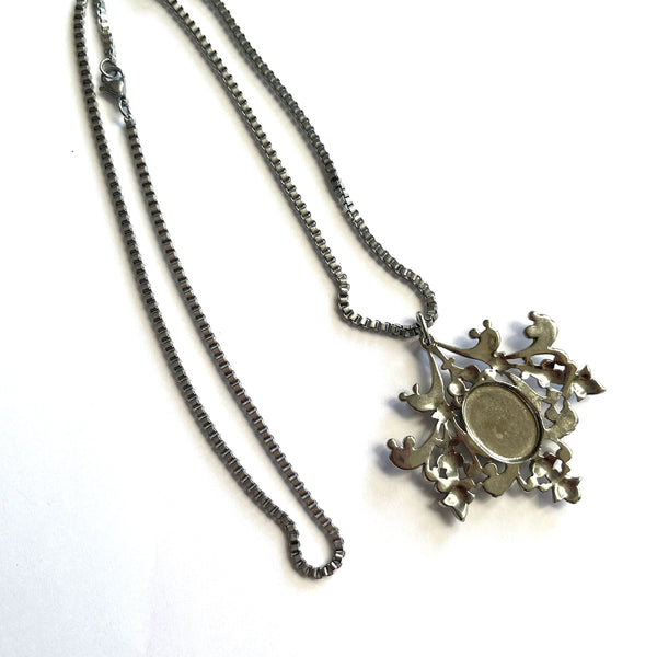 Paua Shell Pendant on Chain-Vintageonline-Vintage Online