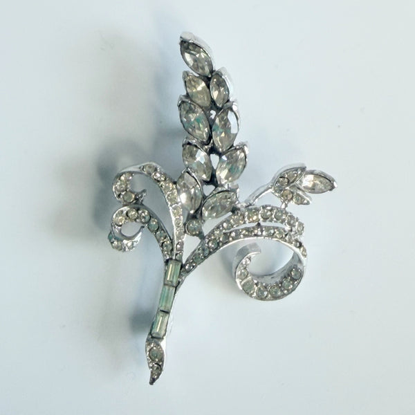 Pell Mid Century Clear Rhinestone Vintage Brooch-Pell USA-Vintage Online