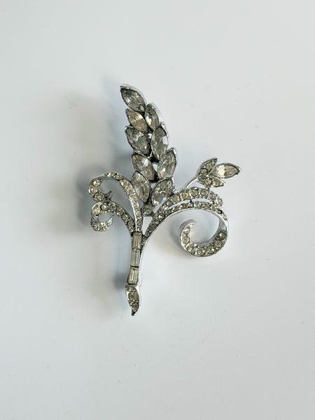 Pell Mid Century Clear Rhinestone Vintage Brooch-Pell USA-Vintage Online