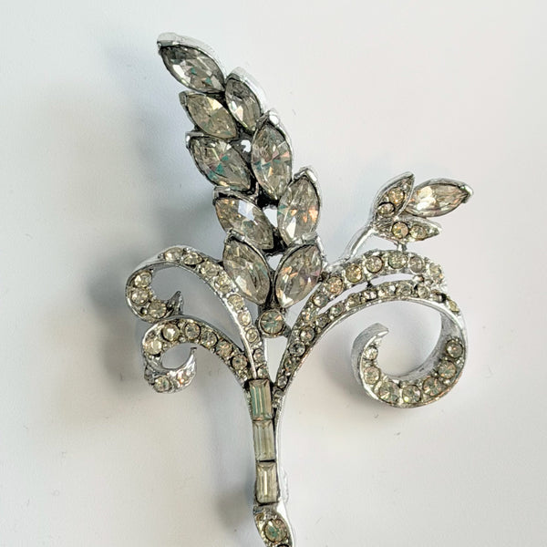 Pell Mid Century Clear Rhinestone Vintage Brooch-Pell USA-Vintage Online