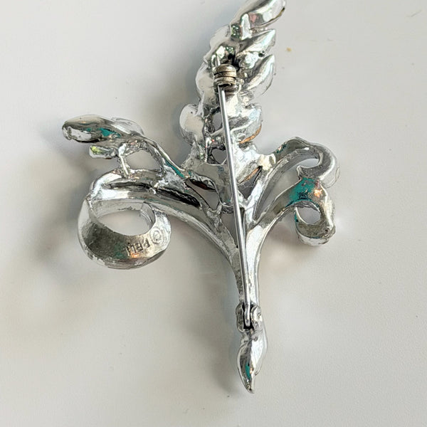 Pell Mid Century Clear Rhinestone Vintage Brooch-Pell USA-Vintage Online