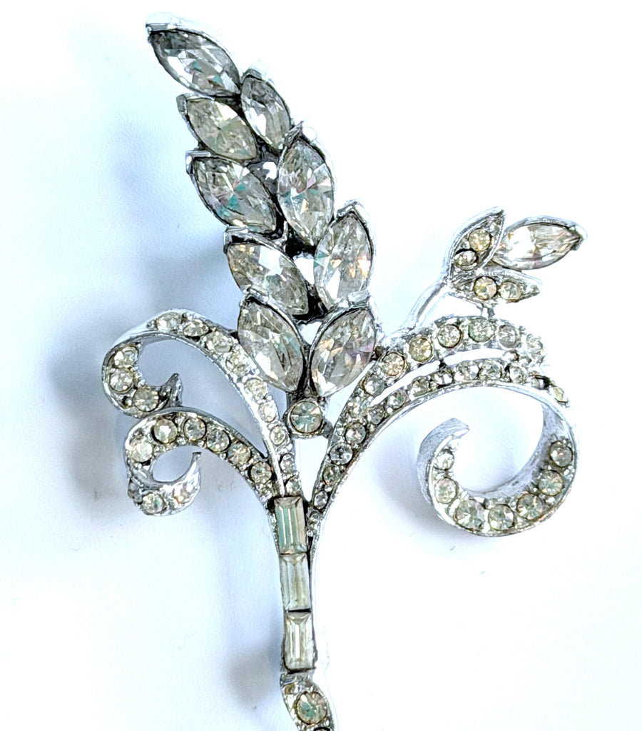Pell Mid Century Clear Rhinestone Vintage Brooch-Pell USA-Vintage Online