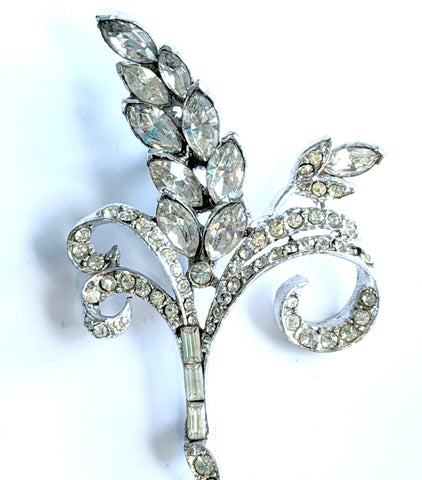 Pell Mid Century Clear Rhinestone Vintage Brooch-Pell USA-Vintage Online