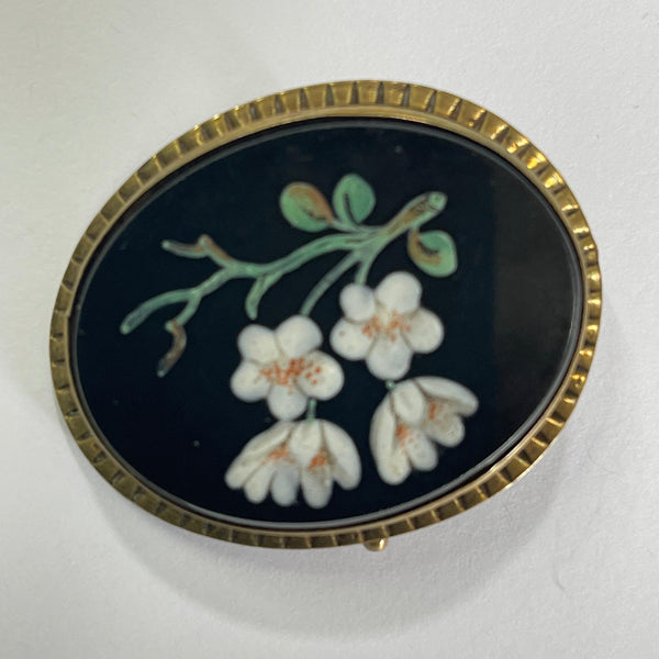 Pietra Dura Antique Brooch-Vintageonline-Vintage Online