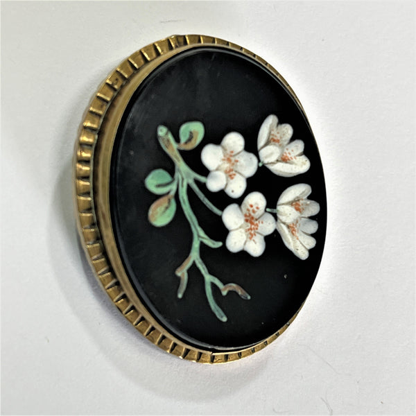 Pietra Dura Antique Brooch-Vintageonline-Vintage Online