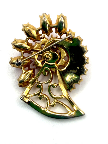 Pink Rhinestone Vintage Brooch-Vintageonline-Vintage Online