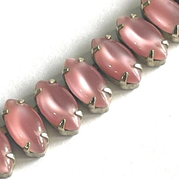 Pink Tear Drop Bead Mid Century Necklace-Vintageonline-Vintage Online