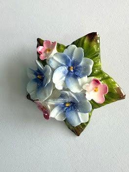 Porcelain Floral Vintage Brooch-Vintageonline-Vintage Online