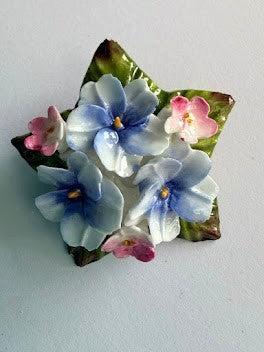 Porcelain Floral Vintage Brooch-Vintageonline-Vintage Online