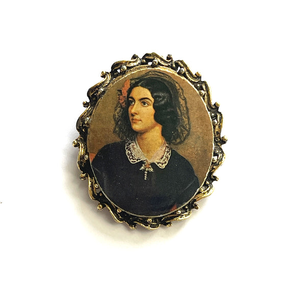Portrait of a Lady Vintage Brooch-Vintageonline-Vintage Online