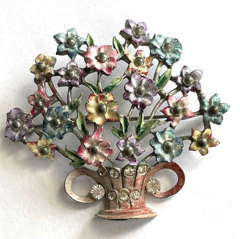 Pot Metal 1930's Vintage Floral Brooch-Vintageonline-Vintage Online