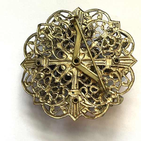 Purple Glass Czech Vintage Brooch 1930's-Vintageonline-Vintage Online