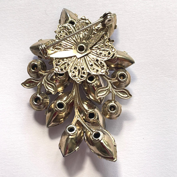 Purple & Lilac Vintage Rhinestone Brooch-Vintageonline-Vintage Online