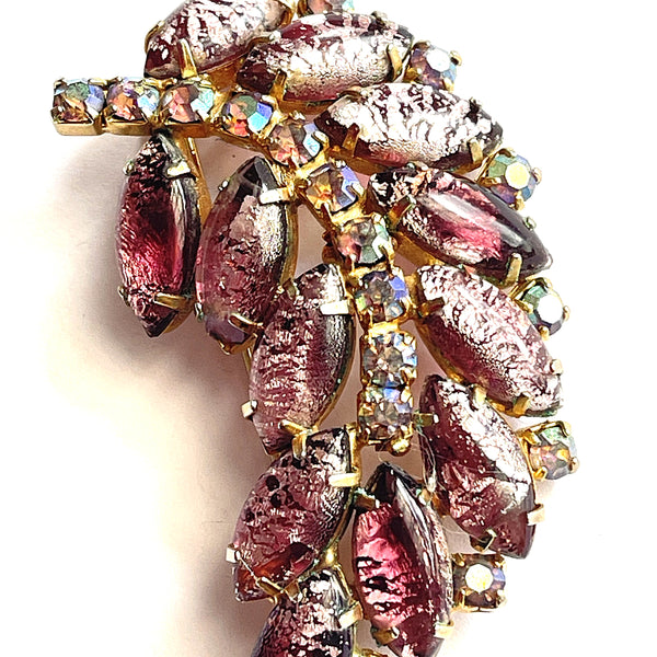 Purple Rhinestone 60's Vintage Brooch-Vintageonline-Vintage Online