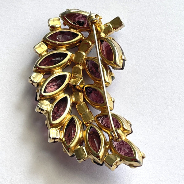 Purple Rhinestone 60's Vintage Brooch-Vintageonline-Vintage Online