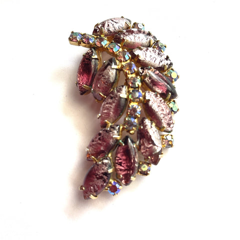 Purple Rhinestone 60's Vintage Brooch-Vintageonline-Vintage Online
